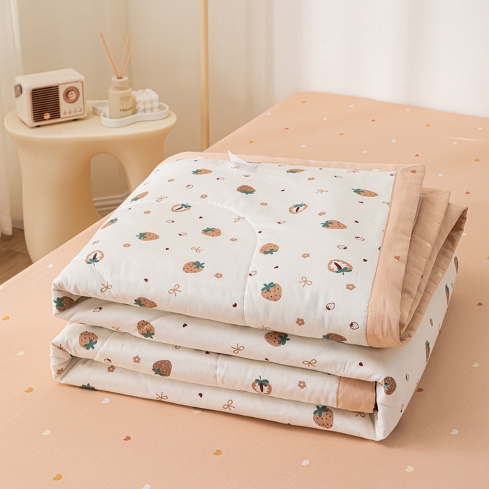 91家纺网 家纺一手货源 找家纺 小叮当家纺仓储工厂店 （提供买家秀 爆款花型 不断货）2025新款全棉A类印花纯棉花夏被可机洗空调被 浪漫甜心