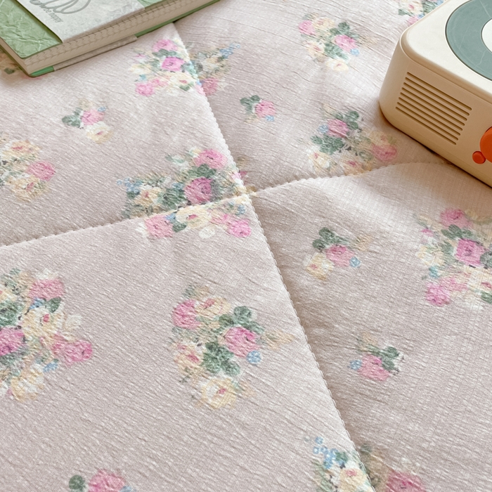 91家纺网 家纺一手货源 找家纺 小叮当家纺仓储工厂店 （提供买家秀 爆款花型 不断货）2025新款云感双层纱床盖 春芽