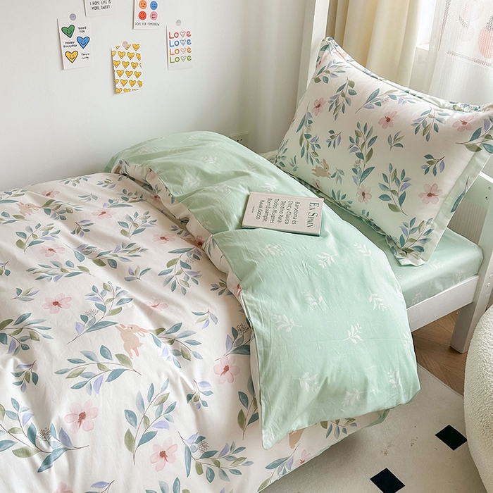 91家纺网 家纺一手货源 找家纺 金鑫汇家纺 2025新款印花花型-学生上下铺三件套 莫妮卡