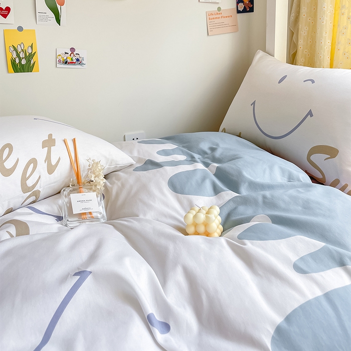 91家纺网 家纺一手货源 找家纺 金鑫汇家纺 2025新款印花花型-学生上下铺三件套 奶油粉