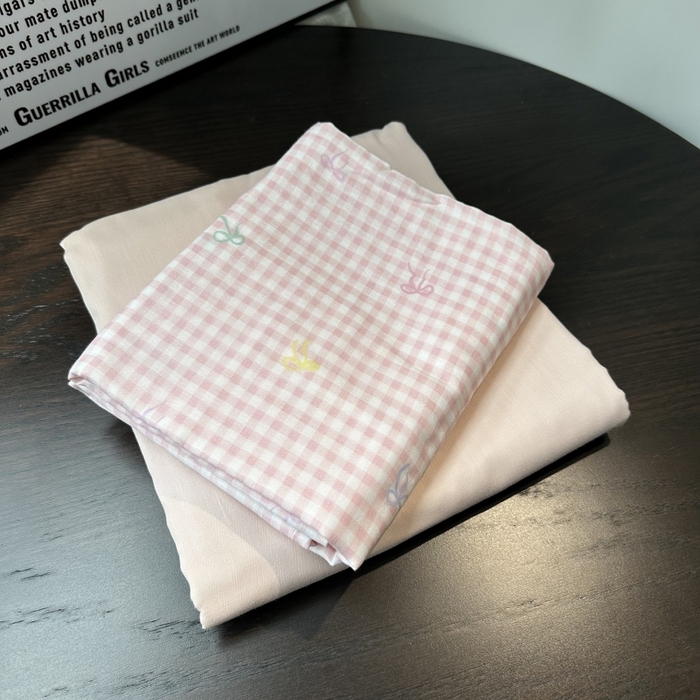 91家纺网 家纺一手货源 找家纺 麦伦家居 2025春夏新款冰纱夏被夏凉被空调被系列二 粉格蝴蝶结