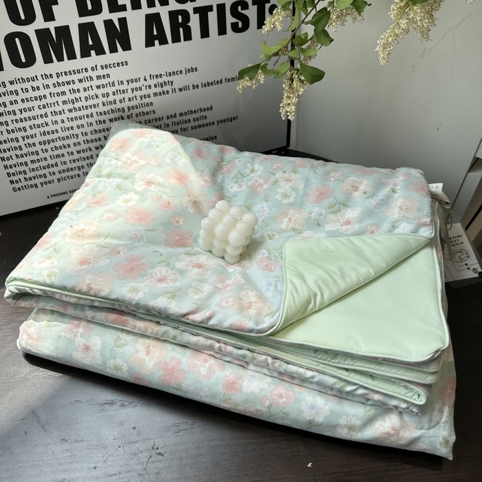 麦伦家居 2025春夏新款冰纱夏被夏凉被空调被系列二 花茶绿