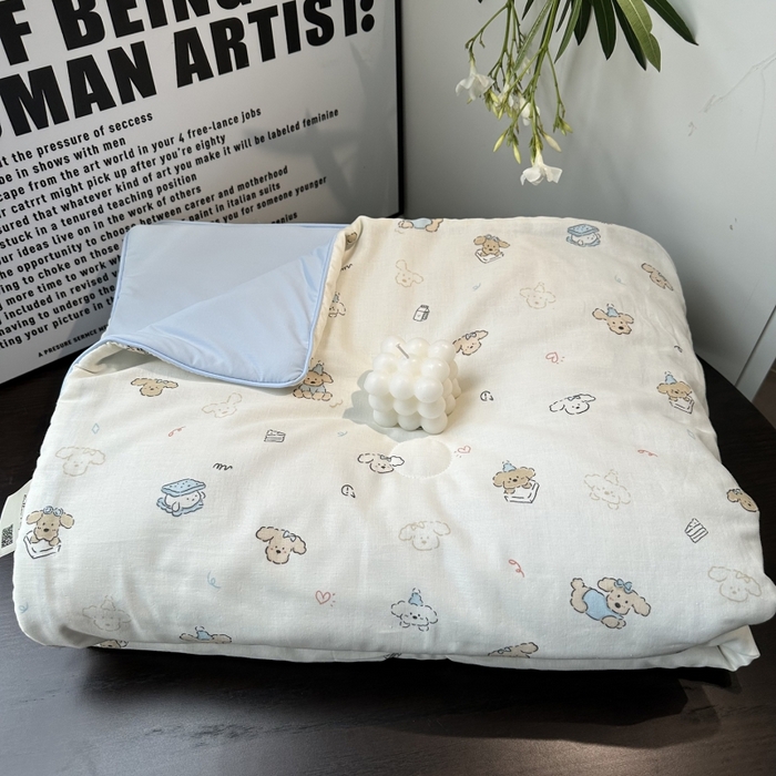 91家纺网 家纺一手货源 找家纺 麦伦家居 2025春夏新款冰纱夏被夏凉被空调被系列二 卷毛狗