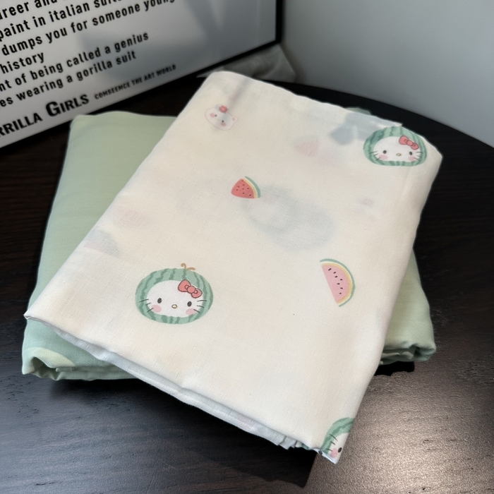 91家纺网 家纺一手货源 找家纺 麦伦家居 2025春夏新款冰纱夏被夏凉被空调被系列二 西瓜猫