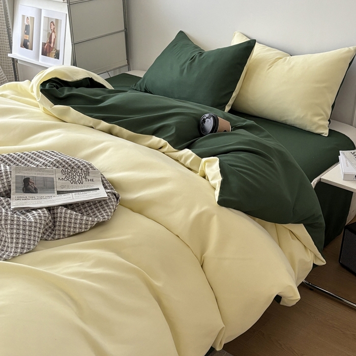 91家纺网 家纺一手货源 找家纺 （总）百花王 2025新款亲肤舒适简约纯色水洗棉四件套