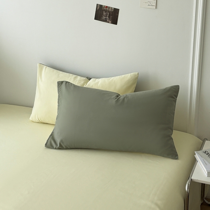 91家纺网 家纺一手货源 找家纺 百花王 2025新款亲肤舒适简约纯色水洗棉四件套 抹茶奶油