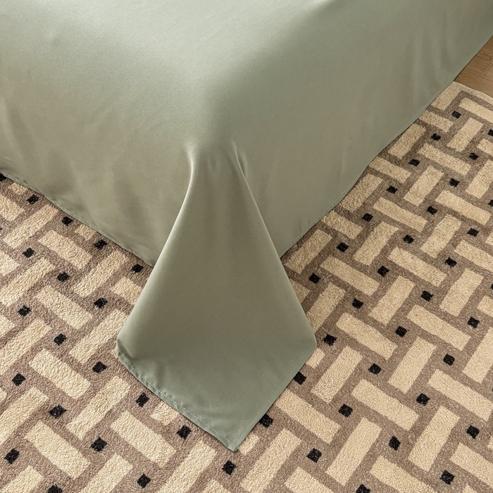 91家纺网 家纺一手货源 找家纺 百花王 2025新款亲肤舒适简约纯色水洗棉四件套 抹茶深灰