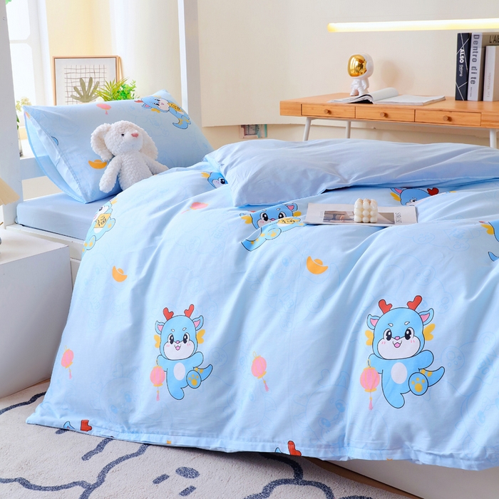 91家纺网 家纺一手货源 找家纺 金鑫汇家纺 2025新款印花花型-学生上下铺三件套 瑞龙送福