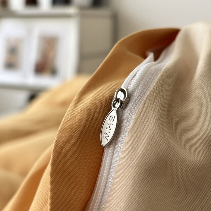 91家纺网 家纺一手货源 找家纺 百花王 2025新款亲肤舒适简约纯色水洗棉四件套 炭烤起司