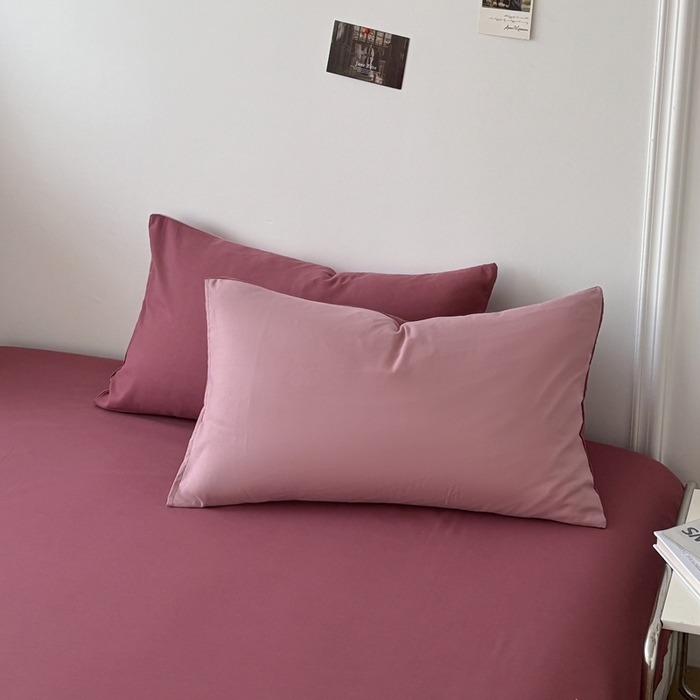 91家纺网 家纺一手货源 找家纺 百花王 2025新款亲肤舒适简约纯色水洗棉四件套 香芋奶昔