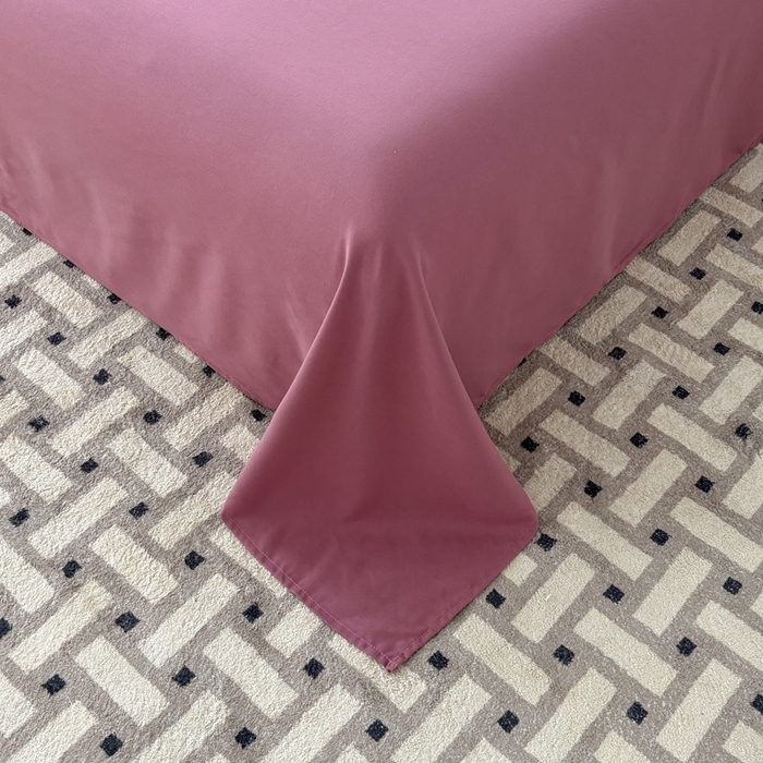 91家纺网 家纺一手货源 找家纺 百花王 2025新款亲肤舒适简约纯色水洗棉四件套 香芋奶昔