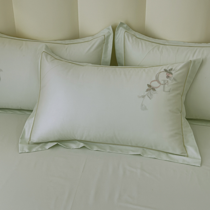 91家纺网 家纺一手货源 找家纺 U品汇 【亏本特价】A类纯棉全棉40S支长绒棉刺绣花四件套100%棉高端礼盒 夏瑾-清澈绿