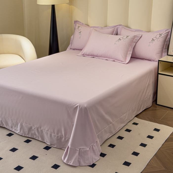 91家纺网 家纺一手货源 找家纺 U品汇 【亏本特价】A类纯棉全棉40S支长绒棉刺绣花四件套100%棉高端礼盒 夏瑾-薰衣紫