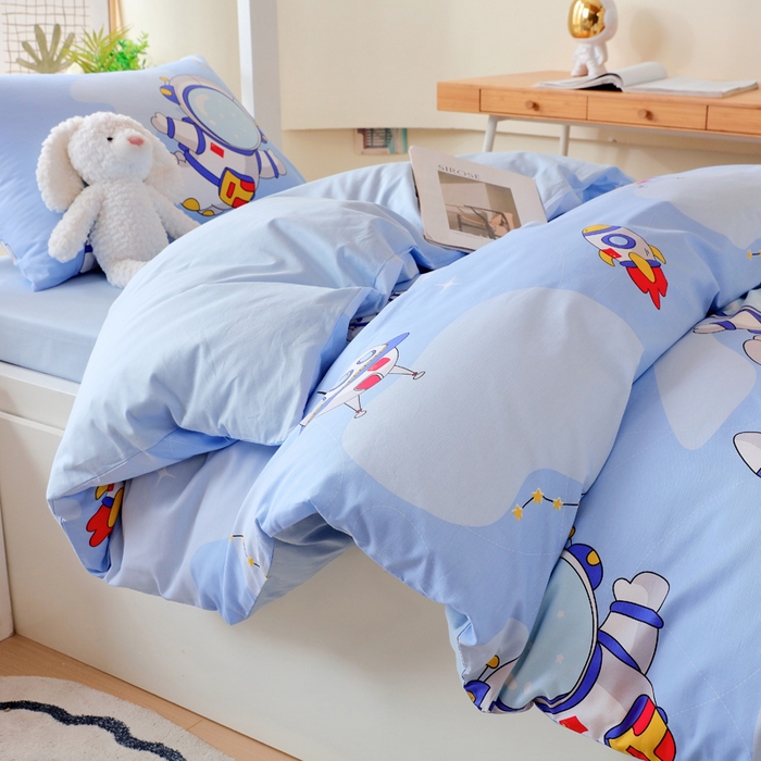 91家纺网 家纺一手货源 找家纺 金鑫汇家纺 2025新款印花花型-学生上下铺三件套 星际穿越