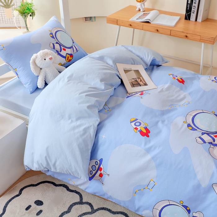 91家纺网 家纺一手货源 找家纺 金鑫汇家纺 2025新款印花花型-学生上下铺三件套 星际穿越