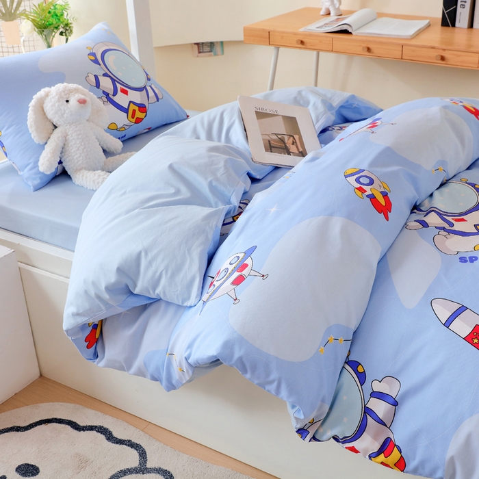 91家纺网 家纺一手货源 找家纺 金鑫汇家纺 2025新款印花花型-学生上下铺三件套 星际穿越