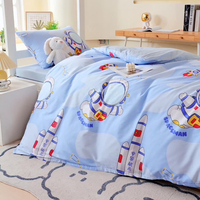 91家纺网 家纺一手货源 找家纺 金鑫汇家纺 2025新款印花花型-学生上下铺三件套 星际穿越