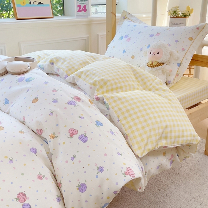 91家纺网 家纺一手货源 找家纺 铭博家纺 新款100%全棉印花学生季宿舍上下铺三件套 星奈