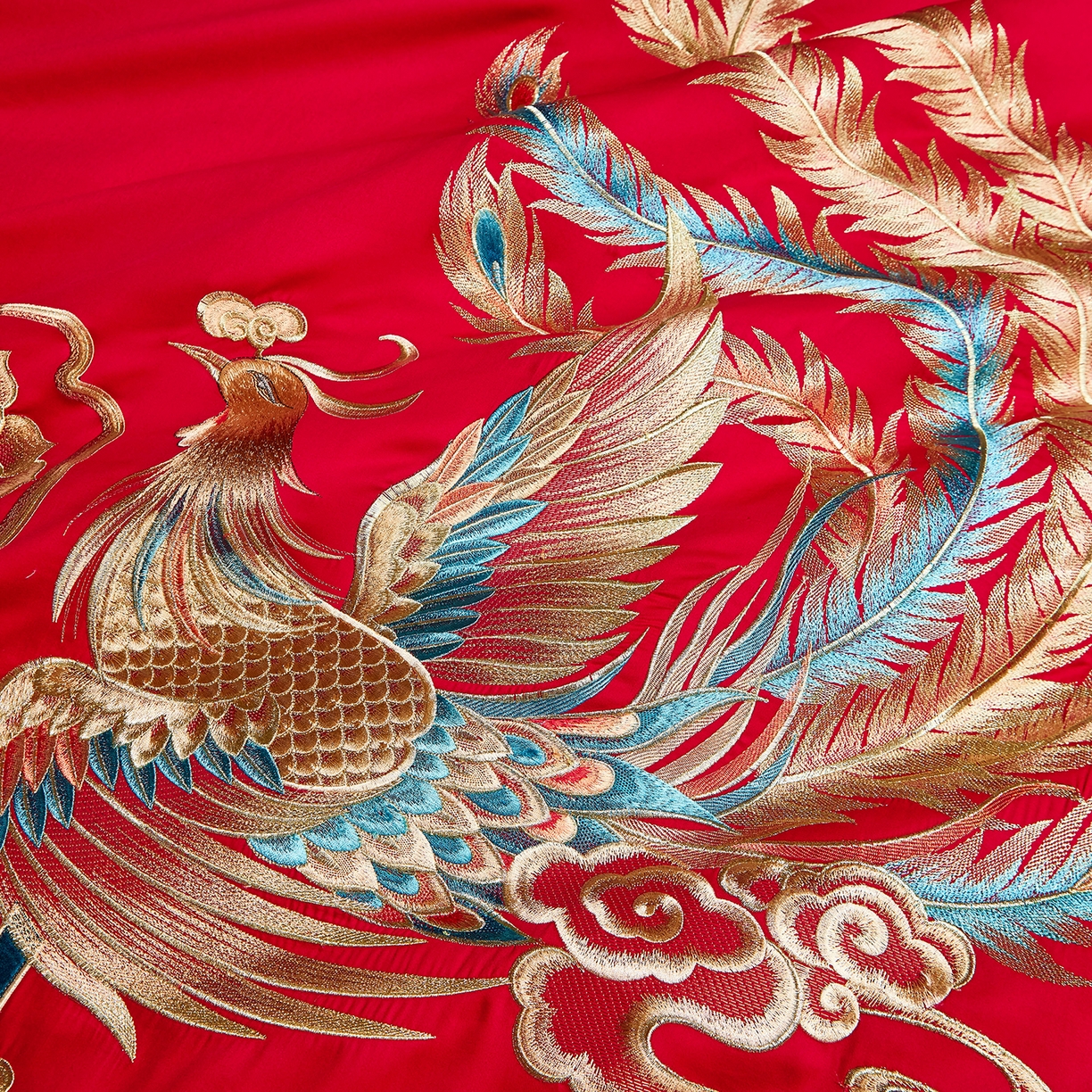 91家纺网 家纺一手货源 找家纺 用心 2025新款长绒棉刺绣新中式婚庆多件套系列 锦绣华章