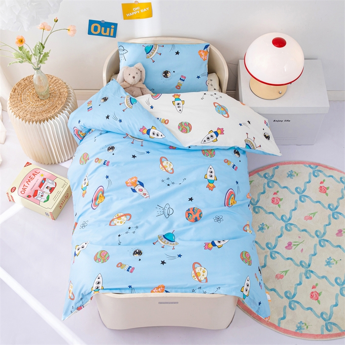 91家纺网 家纺一手货源 找家纺 嗨皮宝贝 2025新款全棉纯棉13372幼儿园三件套多件套 星球大战