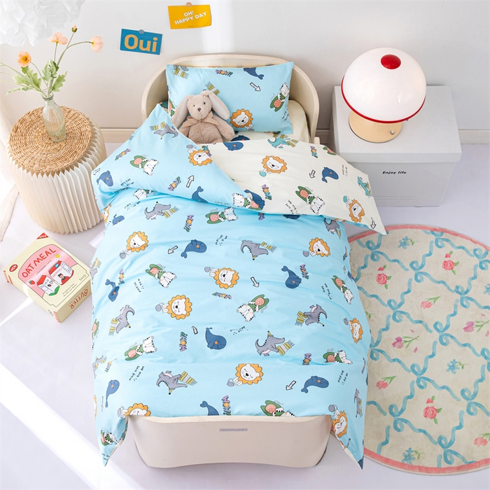 91家纺网 家纺一手货源 找家纺 嗨皮宝贝 2025新款全棉纯棉13372幼儿园三件套多件套 开心派对