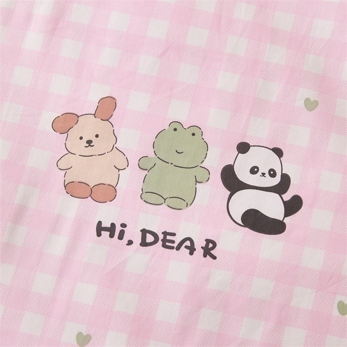 91家纺网 家纺一手货源 找家纺 嗨皮宝贝 2025新款全棉纯棉13372幼儿园三件套多件套 福宝乐园-粉