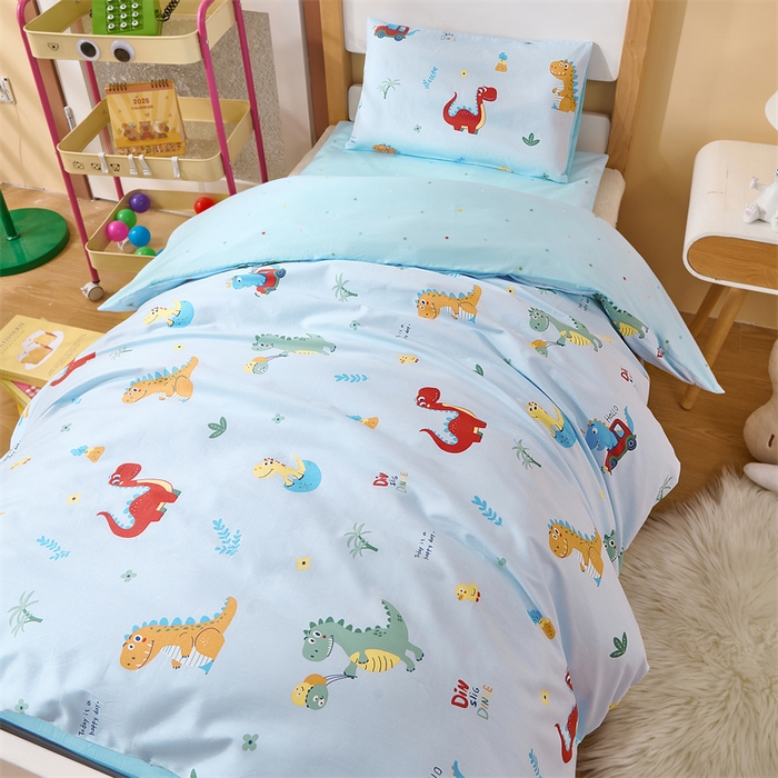 91家纺网 家纺一手货源 找家纺 嗨皮宝贝 2025新款全棉纯棉13372幼儿园三件套多件套 酷卡乐园-蓝