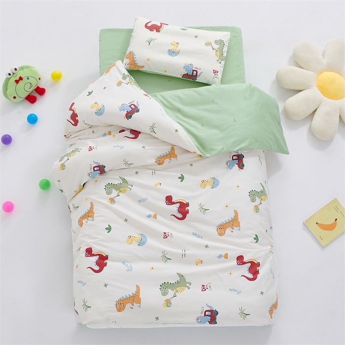 91家纺网 家纺一手货源 找家纺 嗨皮宝贝 2025新款全棉纯棉13372幼儿园三件套多件套 酷卡乐园-米