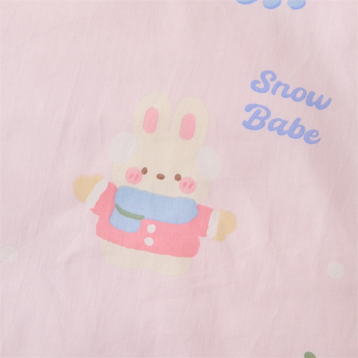 91家纺网 家纺一手货源 找家纺 嗨皮宝贝 2025新款全棉纯棉13372幼儿园三件套多件套 兔兔熊-粉