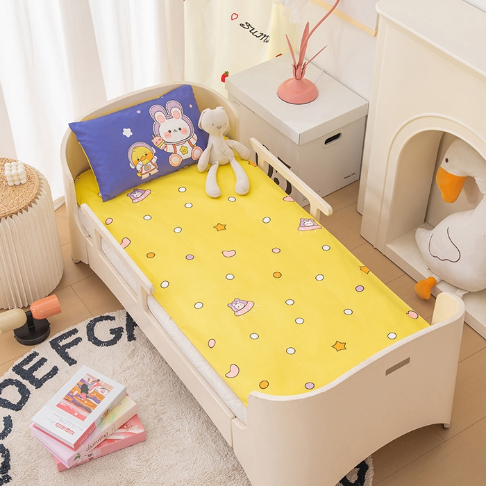 91家纺网 家纺一手货源 找家纺 嗨皮宝贝 2025新款全棉纯棉13372幼儿园三件套多件套 航空兔