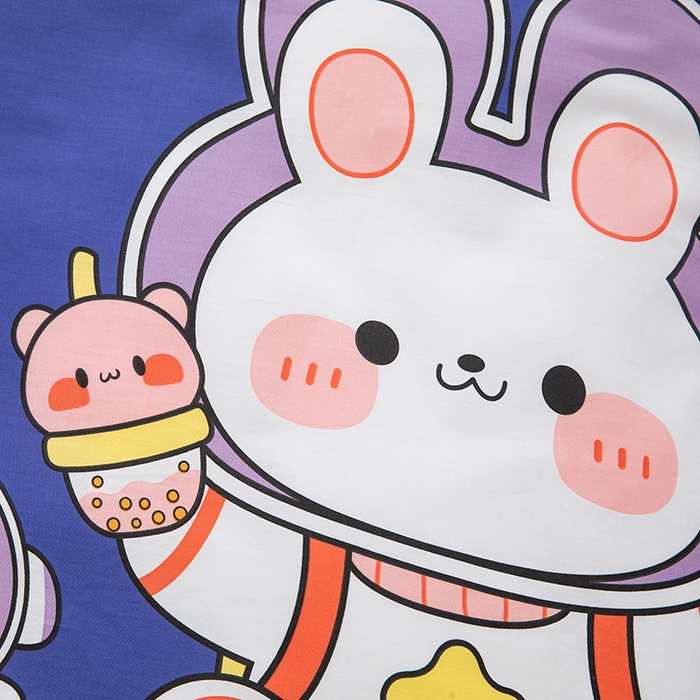 91家纺网 家纺一手货源 找家纺 嗨皮宝贝 2025新款全棉纯棉13372幼儿园三件套多件套 航空兔