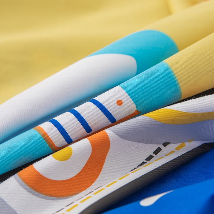 91家纺网 家纺一手货源 找家纺 嗨皮宝贝 2025新款全棉纯棉13372幼儿园三件套多件套 快乐工程车