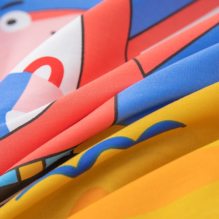 91家纺网 家纺一手货源 找家纺 嗨皮宝贝 2025新款全棉纯棉13372幼儿园三件套多件套 快乐工作龙