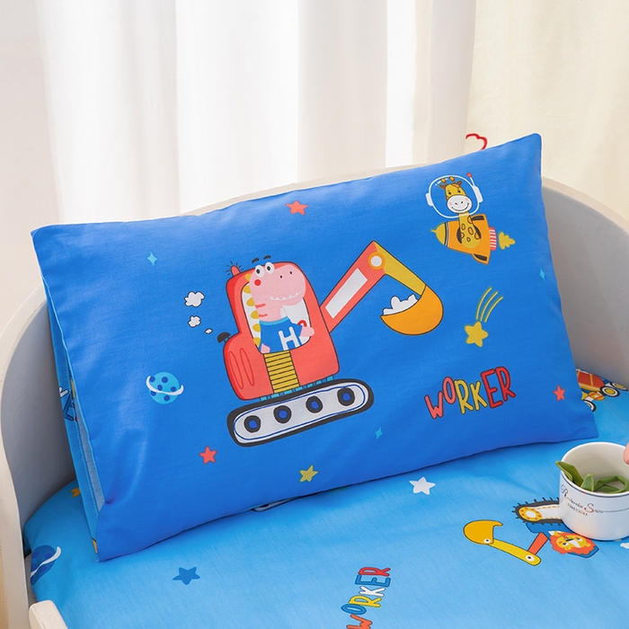 91家纺网 家纺一手货源 找家纺 嗨皮宝贝 2025新款全棉纯棉13372幼儿园三件套多件套 快乐工作龙