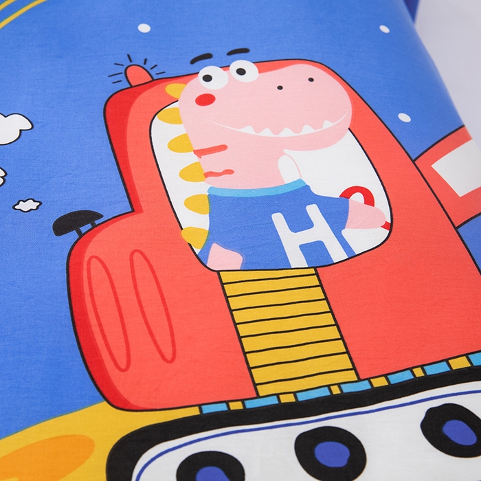 91家纺网 家纺一手货源 找家纺 嗨皮宝贝 2025新款全棉纯棉13372幼儿园三件套多件套 快乐工作龙