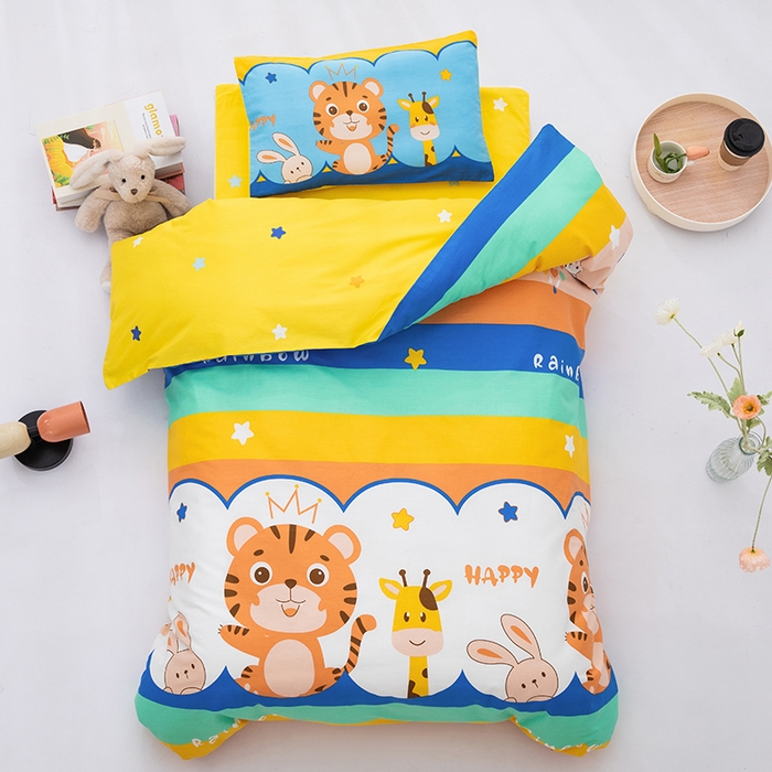 91家纺网 家纺一手货源 找家纺 嗨皮宝贝 2025新款全棉纯棉13372幼儿园三件套多件套 快乐星喵