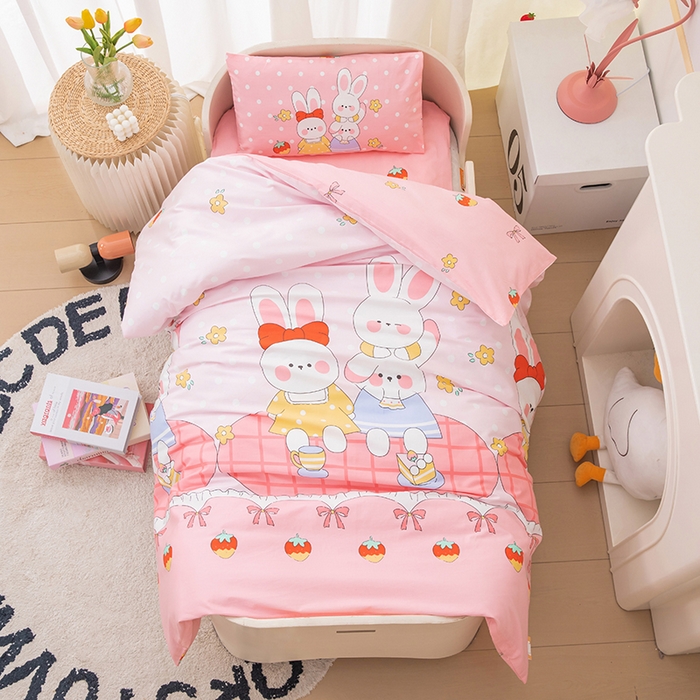 嗨皮宝贝 2025新款全棉纯棉13372幼儿园三件套多件套 兔宝宝