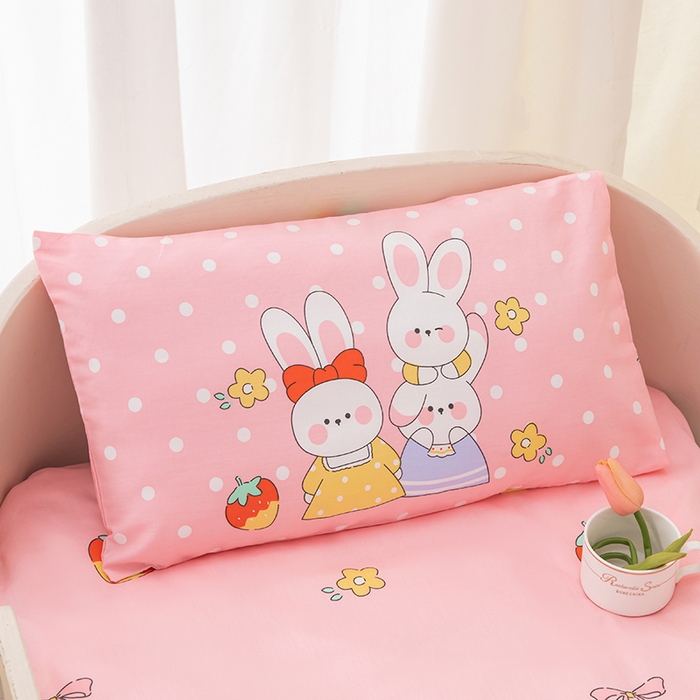 91家纺网 家纺一手货源 找家纺 嗨皮宝贝 2025新款全棉纯棉13372幼儿园三件套多件套 兔宝宝