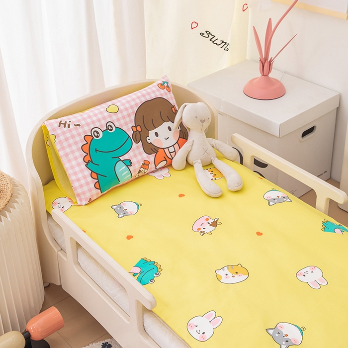 91家纺网 家纺一手货源 找家纺 嗨皮宝贝 2025新款全棉纯棉13372幼儿园三件套多件套 玩乐童年-粉