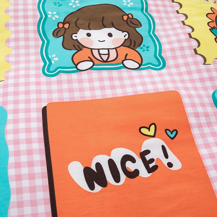 91家纺网 家纺一手货源 找家纺 嗨皮宝贝 2025新款全棉纯棉13372幼儿园三件套多件套 玩乐童年-粉