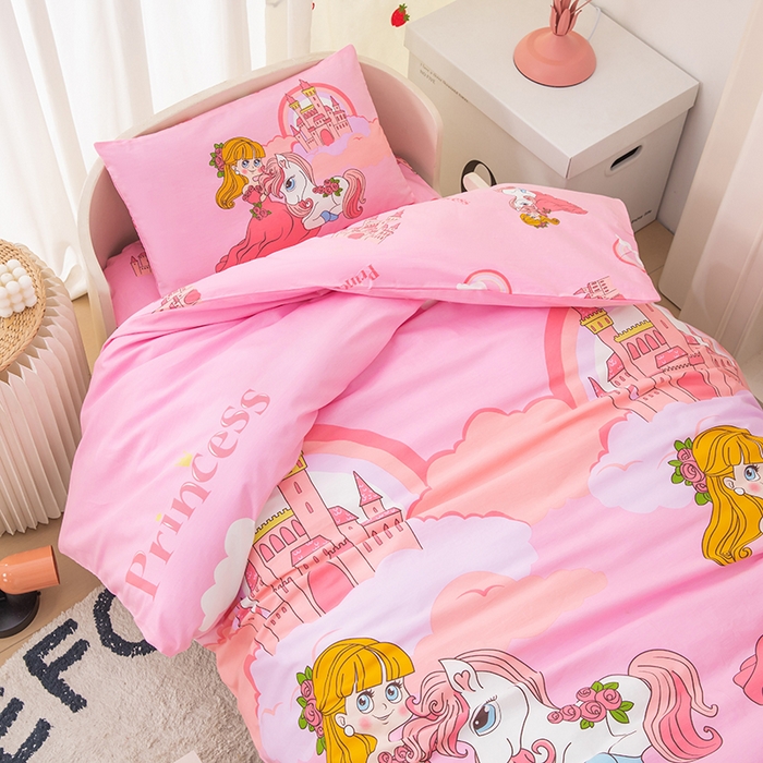 91家纺网 家纺一手货源 找家纺 嗨皮宝贝 2025新款全棉纯棉13372幼儿园三件套多件套 小公主安琪