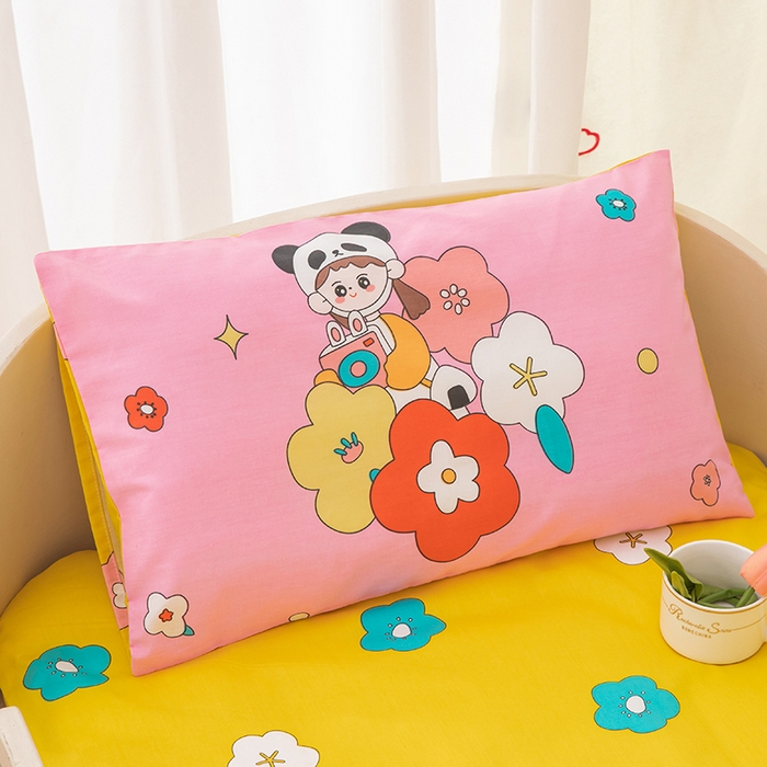 91家纺网 家纺一手货源 找家纺 嗨皮宝贝 2025新款全棉纯棉13372幼儿园三件套多件套 熊猫小希-蓝