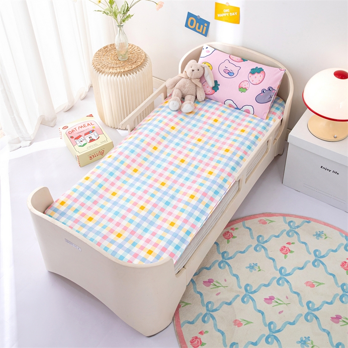 91家纺网 家纺一手货源 找家纺 嗨皮宝贝 2025新款全棉纯棉13372幼儿园三件套多件套 安妮兔-粉