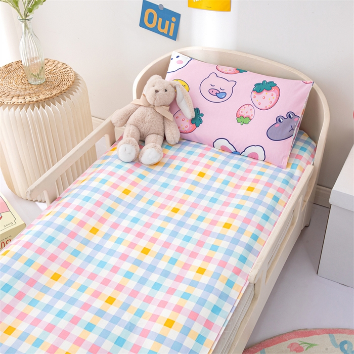 91家纺网 家纺一手货源 找家纺 嗨皮宝贝 2025新款全棉纯棉13372幼儿园三件套多件套 安妮兔-粉