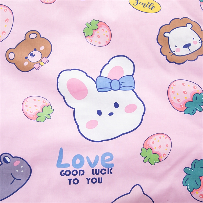 91家纺网 家纺一手货源 找家纺 嗨皮宝贝 2025新款全棉纯棉13372幼儿园三件套多件套 安妮兔-粉