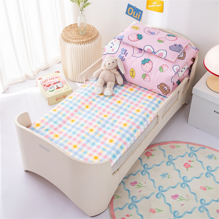 91家纺网 家纺一手货源 找家纺 嗨皮宝贝 2025新款全棉纯棉13372幼儿园三件套多件套 安妮兔-粉