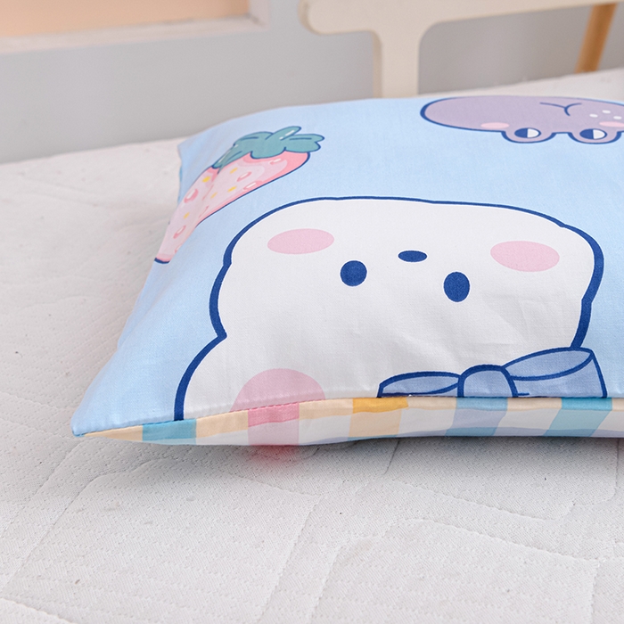 91家纺网 家纺一手货源 找家纺 嗨皮宝贝 2025新款全棉纯棉13372幼儿园三件套多件套 安妮兔-蓝