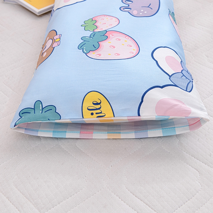 91家纺网 家纺一手货源 找家纺 嗨皮宝贝 2025新款全棉纯棉13372幼儿园三件套多件套 安妮兔-蓝