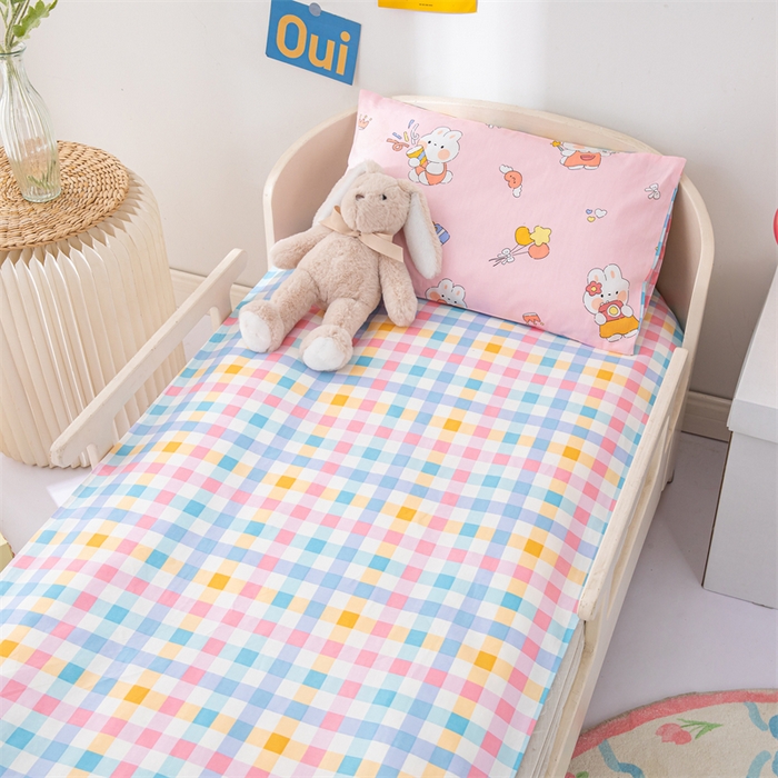 91家纺网 家纺一手货源 找家纺 嗨皮宝贝 2025新款全棉纯棉13372幼儿园三件套多件套 哈尼兔