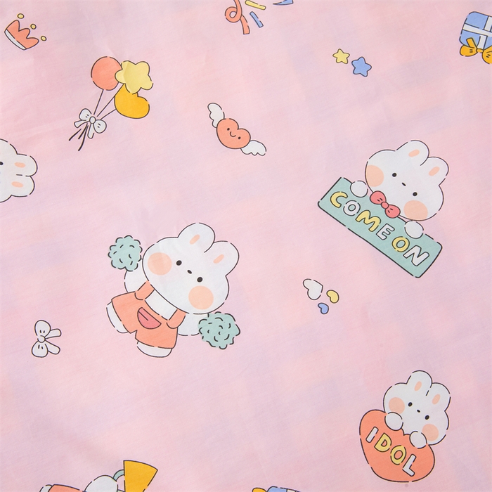 91家纺网 家纺一手货源 找家纺 嗨皮宝贝 2025新款全棉纯棉13372幼儿园三件套多件套 哈尼兔